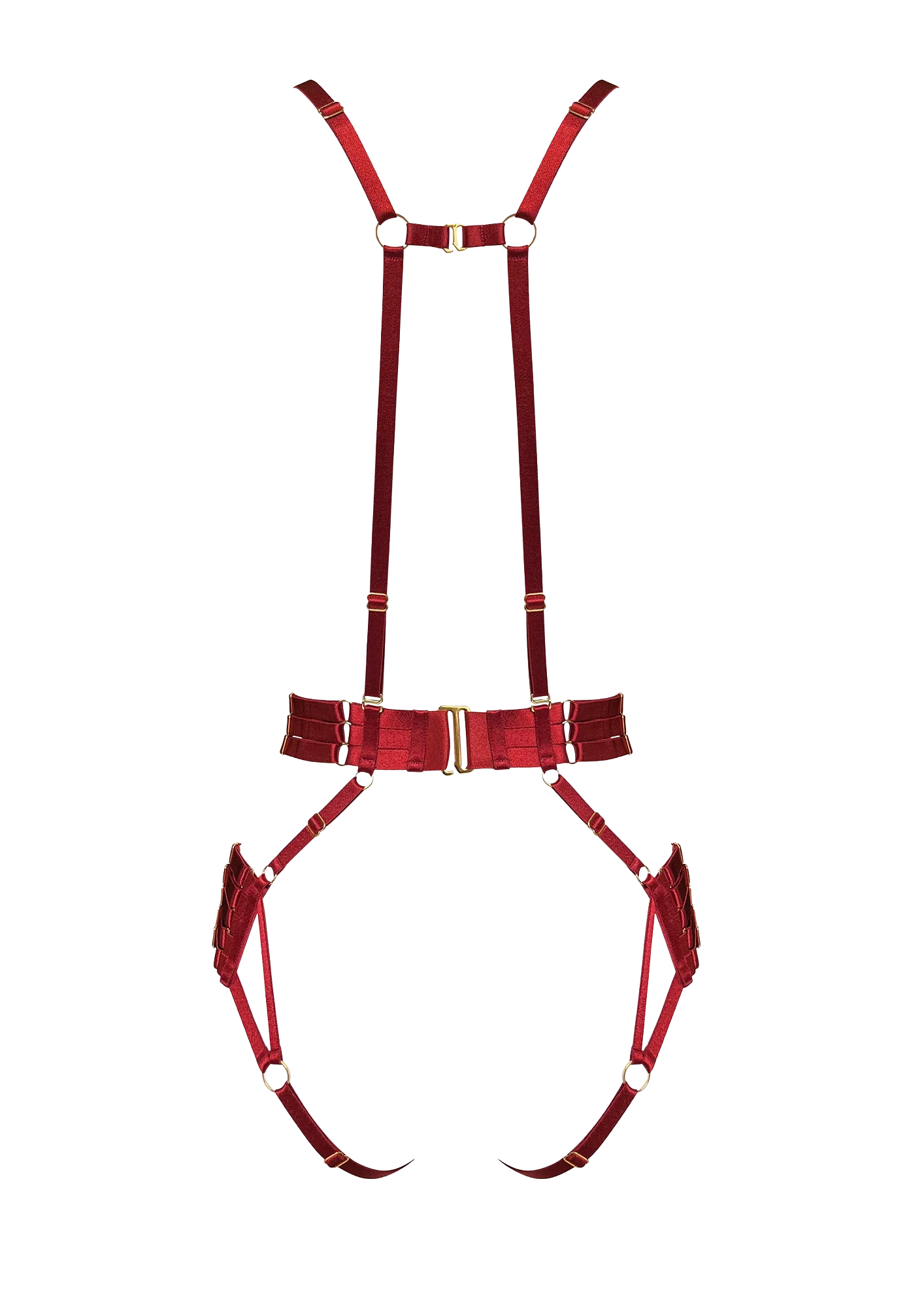 Bordelle Signature Strap Body Harness in Burnt Red - Image 3